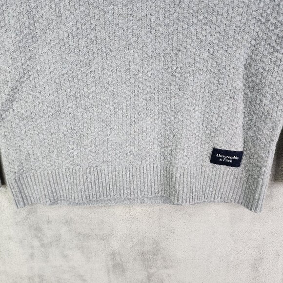 Mens Abercrombie & Fitch Gray Sweater Wool & Nylon Blend Crew Neck Long Sleeve S - Picture 3 of 10